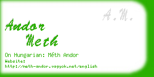 andor meth business card